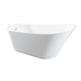 Kingston Brass Aqua Eden VTRS592826 59-Inch Acrylic Single Slipper Freestanding Tub with Drain, White