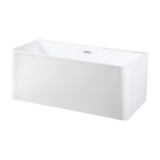 Kingston Brass Aqua Eden VTSQ592823 59-Inch Acrylic Freestanding Tub with Drain, White