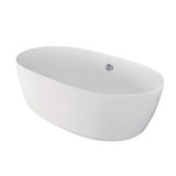 Kingston Brass Aqua Eden VTDE713321 71-Inch Acrylic Double Ended Freestanding Tub with Drain, White