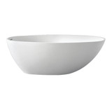 Kingston Brass Aqua Eden VRTRS633022 Arcticstone 63-Inch Solid Surface White Stone Freestanding Tub with Drain, Matte White