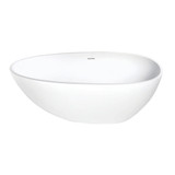 Kingston Brass Aqua Eden VRTRS593021 Arcticstone 59-Inch Solid Surface White Stone Freestanding Tub with Drain, Matte White