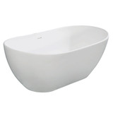 Kingston Brass  Aqua Eden VRTRS653224 Arcticstone 65-Inch Solid Surface White Stone Freestanding Tub with Drain, Matte White