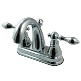 Kingston Brass Fauceture FSY5611ACL American Classic 4 in. Centerset Bathroom Faucet with Plastic Pop-Up, Polished Chrome