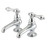 Kingston Brass Waschtisch-Armatur In Poliertem Chrom – 2-Loch Montage, Separat Kalt/Warm, Klassisches Design
