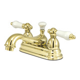 Kingston Brass KS3602PL 4 in. Centerset Bathroom Faucet, Polished Brass