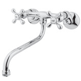 Kingston Brass KS215C Kingston Two Handle Wall Mount Bathroom Faucet, Polished Chrome