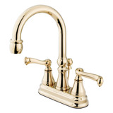 Kingston Brass KS2612FL 4 in. Centerset Bathroom Faucet, Polished Brass