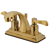 Kingston Brass KS4642DFL 4 in. Centerset Bathroom Faucet, Polished Brass