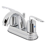 Kingston Brass KB8611SVL Two-Handle 3-Hole Deck Mount 4" Centerset Bathroom Faucet with Retail Pop-Up in Polished Chrome