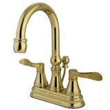 Kingston Brass KS2612DFL 4 in. Centerset Bathroom Faucet, Polished Brass