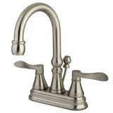 Kingston Brass KS2618DFL 4 in. Centerset Bathroom Faucet, Brushed Nickel