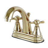 Kingston Brass KS7612BEX 4 in. Centerset Bathroom Faucet, Polished Brass