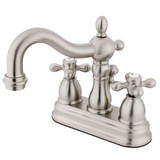 Kingston Brass KS1608AX 4 in. Centerset Bathroom Faucet, Brushed Nickel