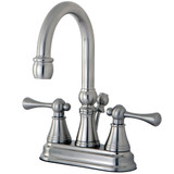 Kingston Brass KS2618BL 4 in. Centerset Bathroom Faucet, Brushed Nickel