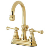 Kingston Brass KS2612BL 4 in. Centerset Bathroom Faucet, Polished Brass
