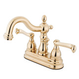 Kingston Brass KS1602FL 4 in. Centerset Bathroom Faucet, Polished Brass