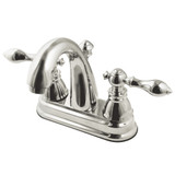 Kingston Brass Fauceture FSY5619ACL American Classic 4 in. Centerset Bathroom Faucet with Plastic Pop-Up, Polished Nickel