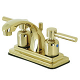 Kingston Brass KB4642DL 4 in. Centerset Bathroom Faucet, Polished Brass