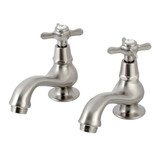 Kingston Brass  KS1108BEX Basin Tap Faucet with Cross Handle, Brushed Nickel