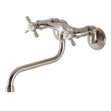 Kingston Brass  KS115SN Essex Two Handle Wall Mount Bathroom Faucet, Brushed Nickel