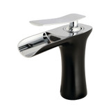 Kingston Brass Fauceture LS8427QLL Executive Single-Handle Bathroom Faucet, Matte Black/Chrome