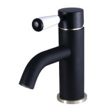 Kingston Brass Fauceture LS8229DPL Paris Single-Handle Bathroom Faucet with Push Pop-Up, Matte Black/Brushed Nickel