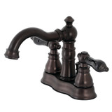 Kingston Brass Fauceture FSC1605AKL Duchess 4 in. Centerset Bathroom Faucet with Brass Pop-Up, Oil Rubbed Bronze