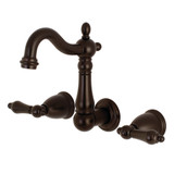 Kingston Brass KS1225AL Heritage Wall Mount Bathroom Faucet, Oil Rubbed Bronze