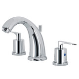 Kingston Brass KB8981SVL Two-Handle 3-Hole Deck Mount Widespread Bathroom Faucet with Pop-Up Drain in Polished Chrome