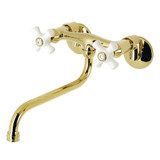 Kingston Brass KS615PB Wall Mount Bathroom Faucet, Polished Brass