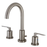 Kingston Brass FSC8928SVL Serena Widespread Bathroom Faucet with Brass Pop-Up, Brushed Nickel