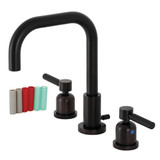 Kingston Brass FSC8935DKL Kaiser Widespread Bathroom Faucet with Brass Pop-Up, Oil Rubbed Bronze