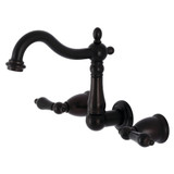 Kingston Brass KS1255PKL Duchess Two-Handle Wall Mount Bathroom Faucet, Oil Rubbed Bronze