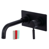 Kingston Brass KS8110DKL Kaiser Single-Handle Wall Mount Bathroom Faucet, Matte Black