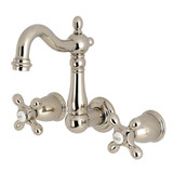 Kingston Brass KS1226AX Heritage Wall Mount Bathroom Faucet, Polished Nickel