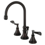 Kingston Brass KS2985CFL Century Widespread Bathroom Faucet with Brass Pop-Up, Oil Rubbed Bronze