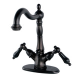 Kingston Brass KS1435PKL Duchess Two-Handle Bathroom Faucet with Brass Pop-Up and Cover Plate, Oil Rubbed Bronze