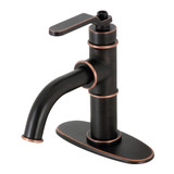 Kingston Brass KSD282KLNB Whitaker Single-Handle Bathroom Faucet with Push Pop-Up, Naples Bronze