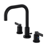 Kingston Brass FSC8930NDL NuvoFusion Widespread Bathroom Faucet with Brass Pop-Up, Matte Black