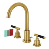 Kingston Brass Fauceture FSC8923CKL Kaiser Widespread Bathroom Faucet with Brass Pop-Up, Brushed Brass