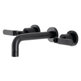 Kingston Brass KS8120KL Whitaker Two-Handle Wall Mount Bathroom Faucet, Matte Black