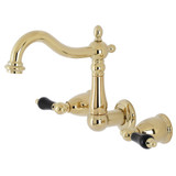 Kingston Brass KS1252PKL Duchess Two-Handle Wall Mount Bathroom Faucet, Polished Brass