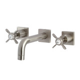 Kingston Brass KS6128BEX Essex Two-Handle Wall Mount Bathroom Faucet, Brushed Nickel