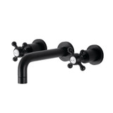 Kingston Brass KS8120BX Metropolitan 2-Handle 8 in. Wall Mount Bathroom Faucet, Matte Black