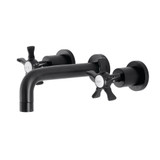 Kingston Brass KS8120NX Hamilton Two-Handle Wall Mount Bathroom Faucet, Matte Black