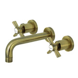 Kingston Brass KS8123ZX Millennium 2-Handle Wall Mount Bathroom Faucet, Antique Brass