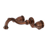 Kingston Brass KS312ALAC Vintage 2-Handle Wall Mount Bathroom Faucet, Antique Copper