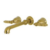 Kingston Brass KS7127GL 8-Inch Center Wall Mount Bathroom Faucet, Brushed Brass