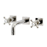 Kingston Brass KS6126BX Metropolitan Two-Handle Wall Mount Bathroom Faucet, Polished Nickel
