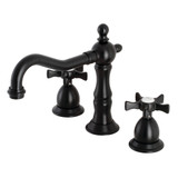 Kingston Brass KS1970NX Hamilton Widespread Bathroom Faucet with Brass Pop-Up, Matte Black